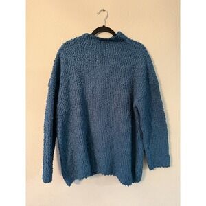 Women's Coldwater Creek Buccle Funnel Neck Sweater Blue 1X  Classic Elevated